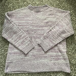 Dip Purple White Striped Knitted Sweater Low Turtleneck Long Sleeve Women’s XL